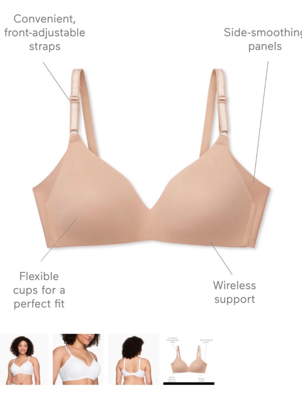 Warner's Light Beige Wireless T-Shirt Bra